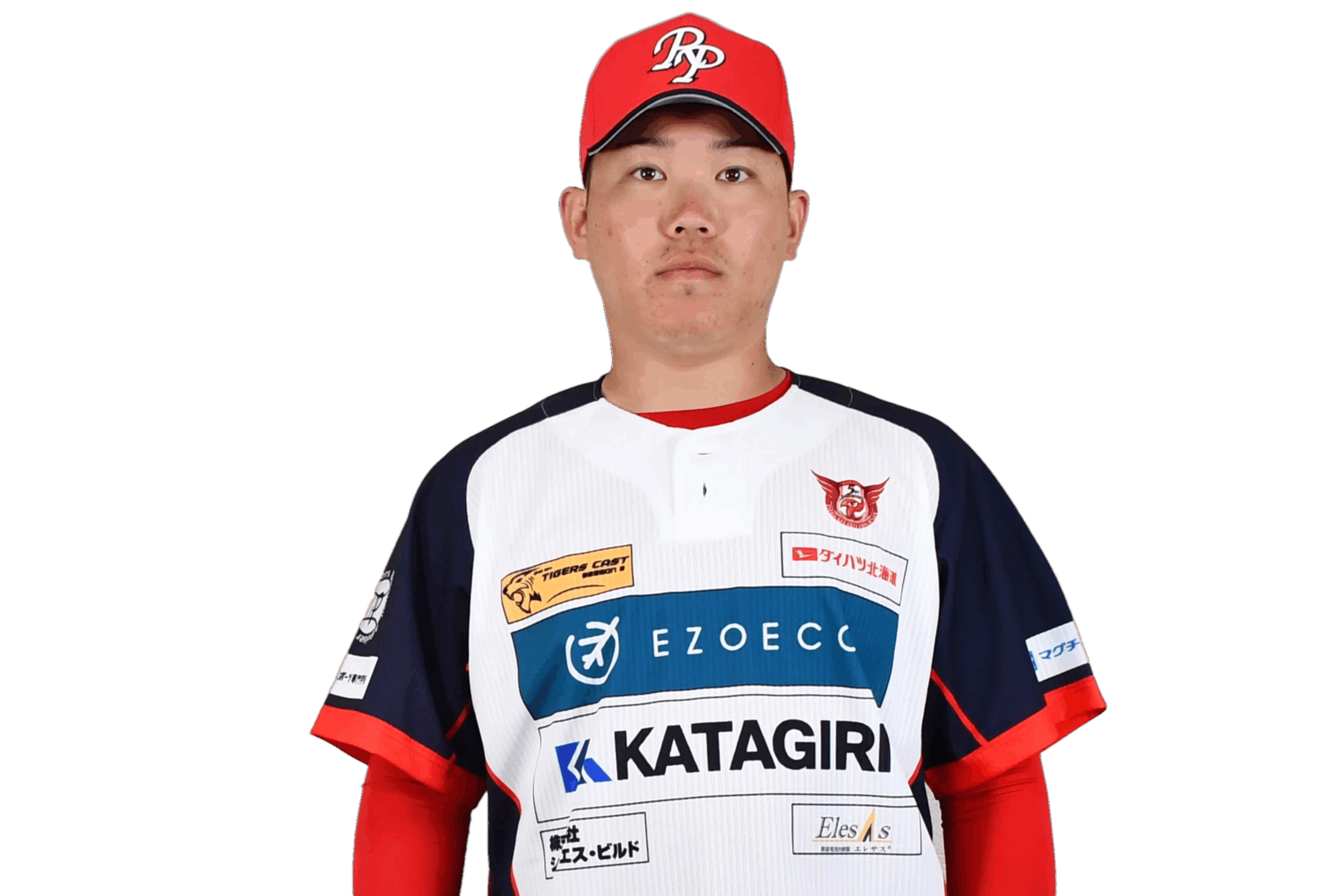 背番号16の山口　覚貴選手がユニフォーム姿で正面を向いている